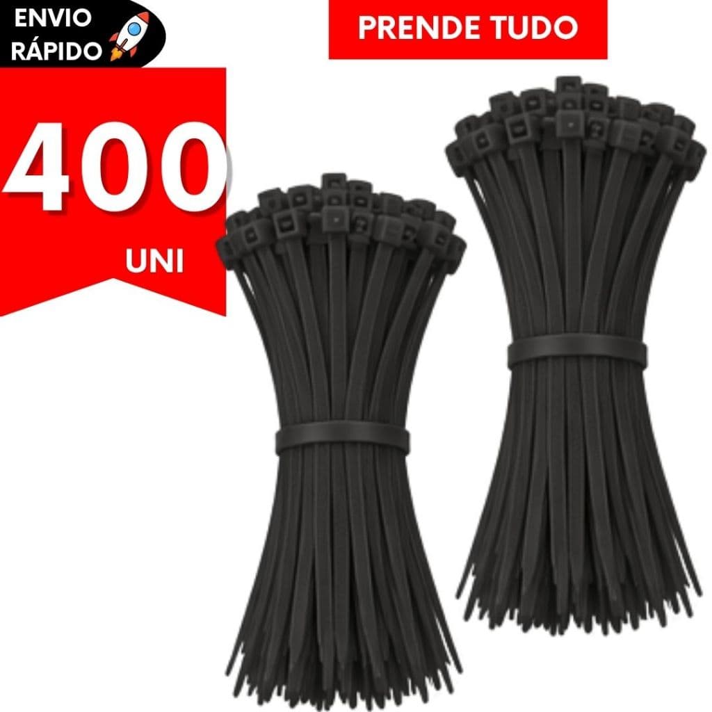 Lacre Abraçadeira Nylon (Enforca Gato)15CM Plástico Resistente Organizador Fios Ajustador Cabos Câmera Segurança Cercas