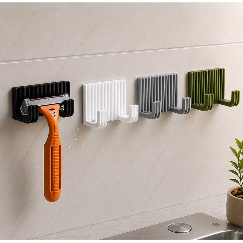 Suporte Porta Gillette de Parede Organizador Barbeador Lâmina Banheiro com Fita Dupla Face 3M / tamanho universal