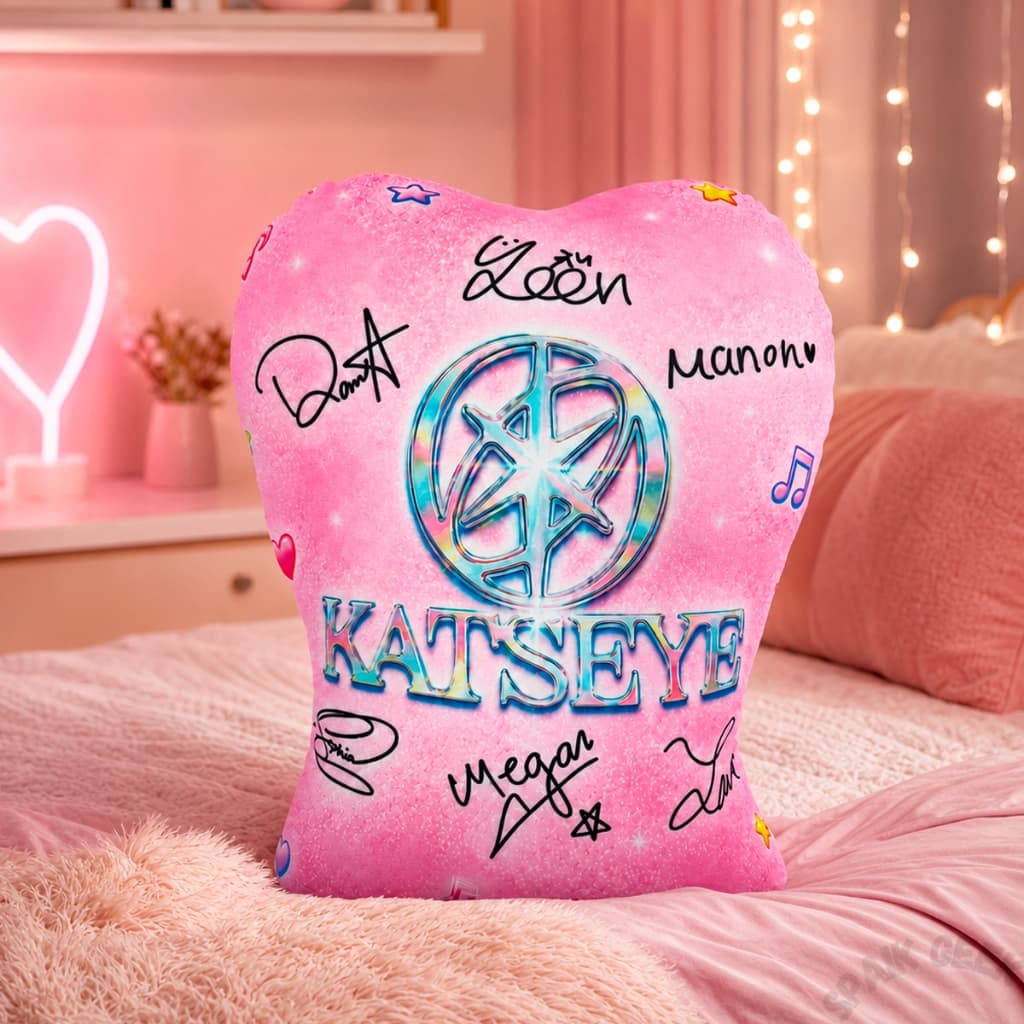 Almofada Personalizada Banda Katseye EYEKONS Almofadinha Aveludada 38x30