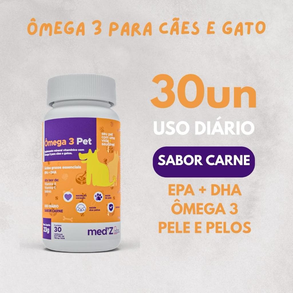 Suplemento Para Cachorro Ômega 3 Pet Cães Suplemento Completo Para Pele Pelo e Articulações