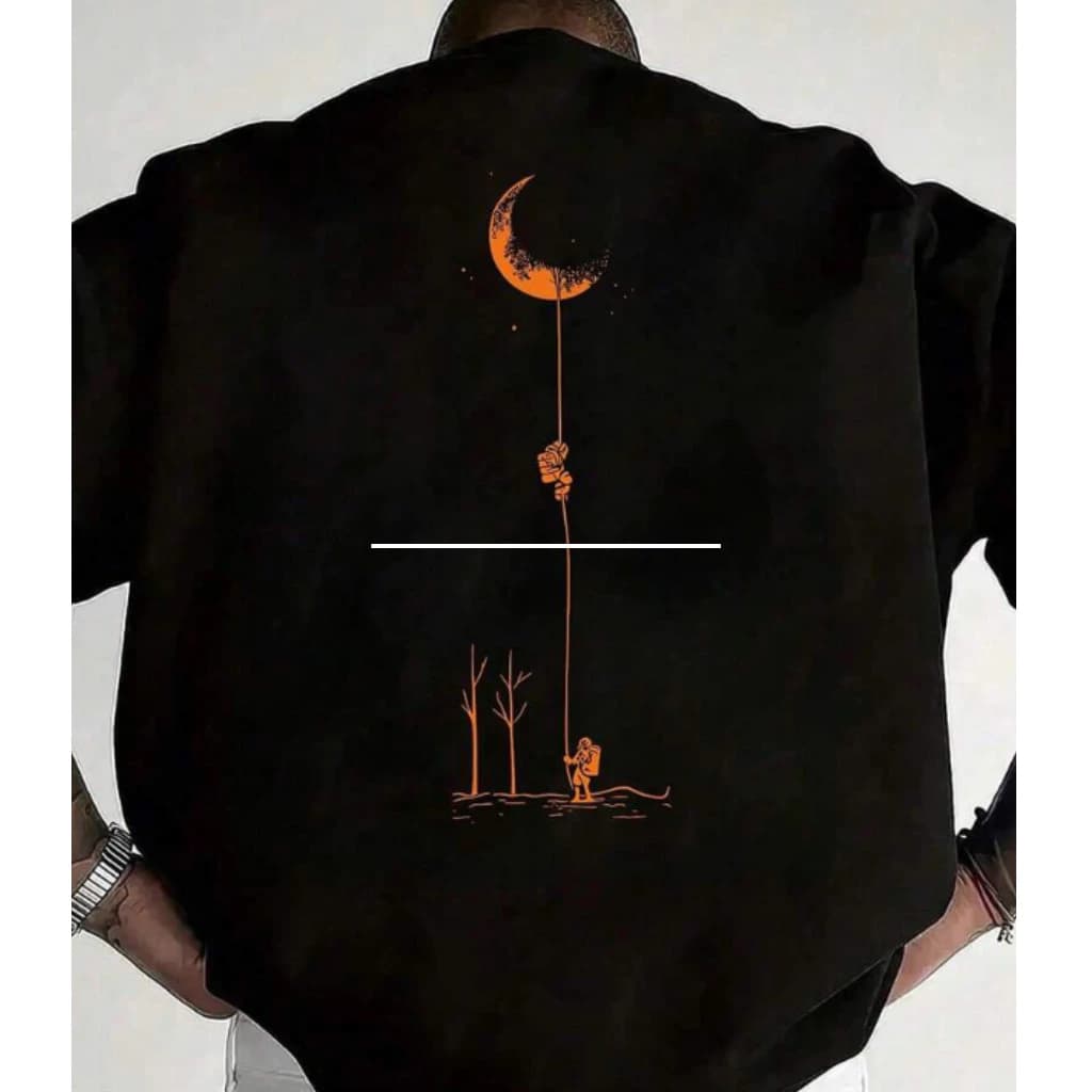 Camiseta Masculina Lua Minimalista Lançamento Diferenciada Modernada 100% Algodão