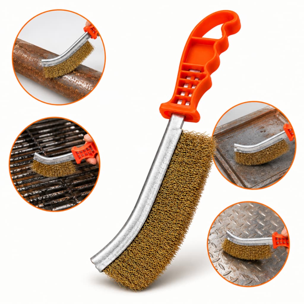 Escova De Aço Manual Cerdas De Aço Para Limpeza Remover Ferrugem Metal Solda Superfícies Profissional