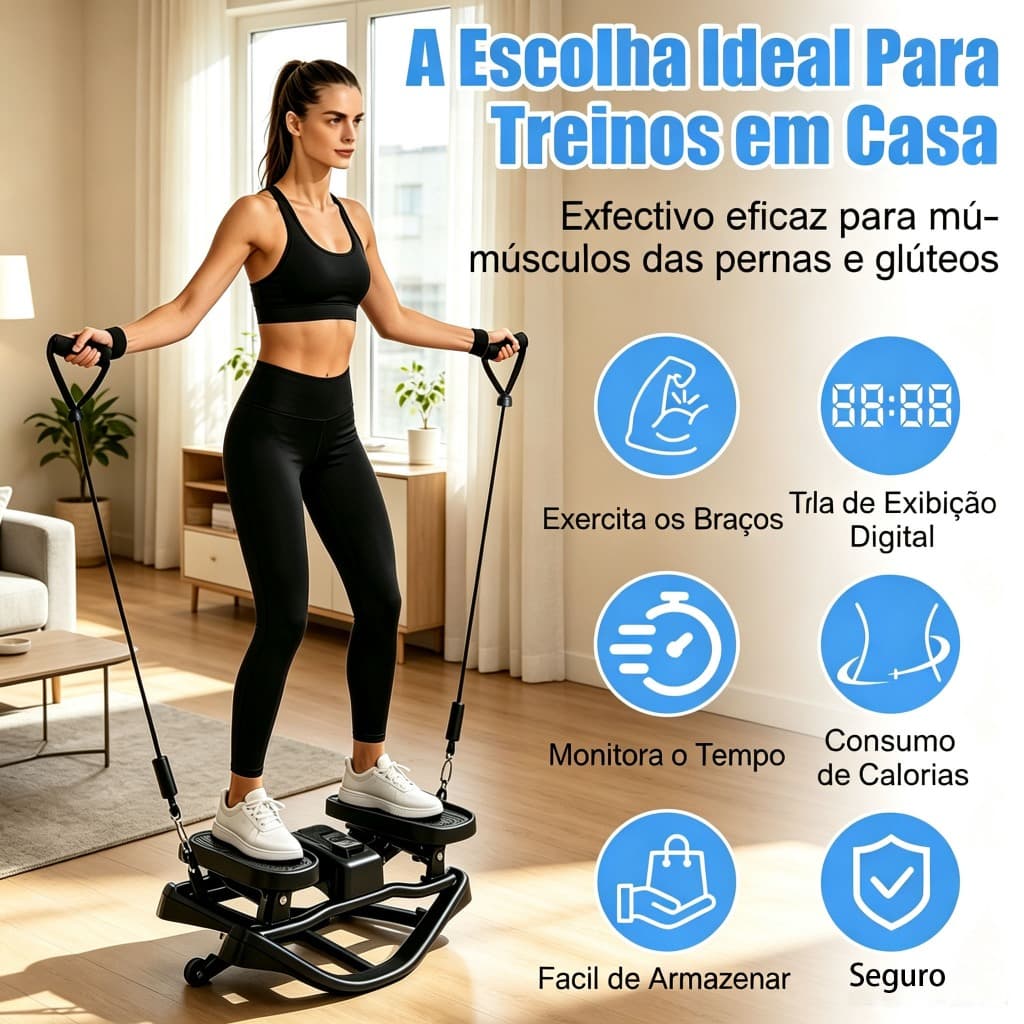 Mini Stepper Simulador de Caminhada Exercício Perna Glúteo Queima Caloria Ginástica Aeróbico Para Treino Em Casa