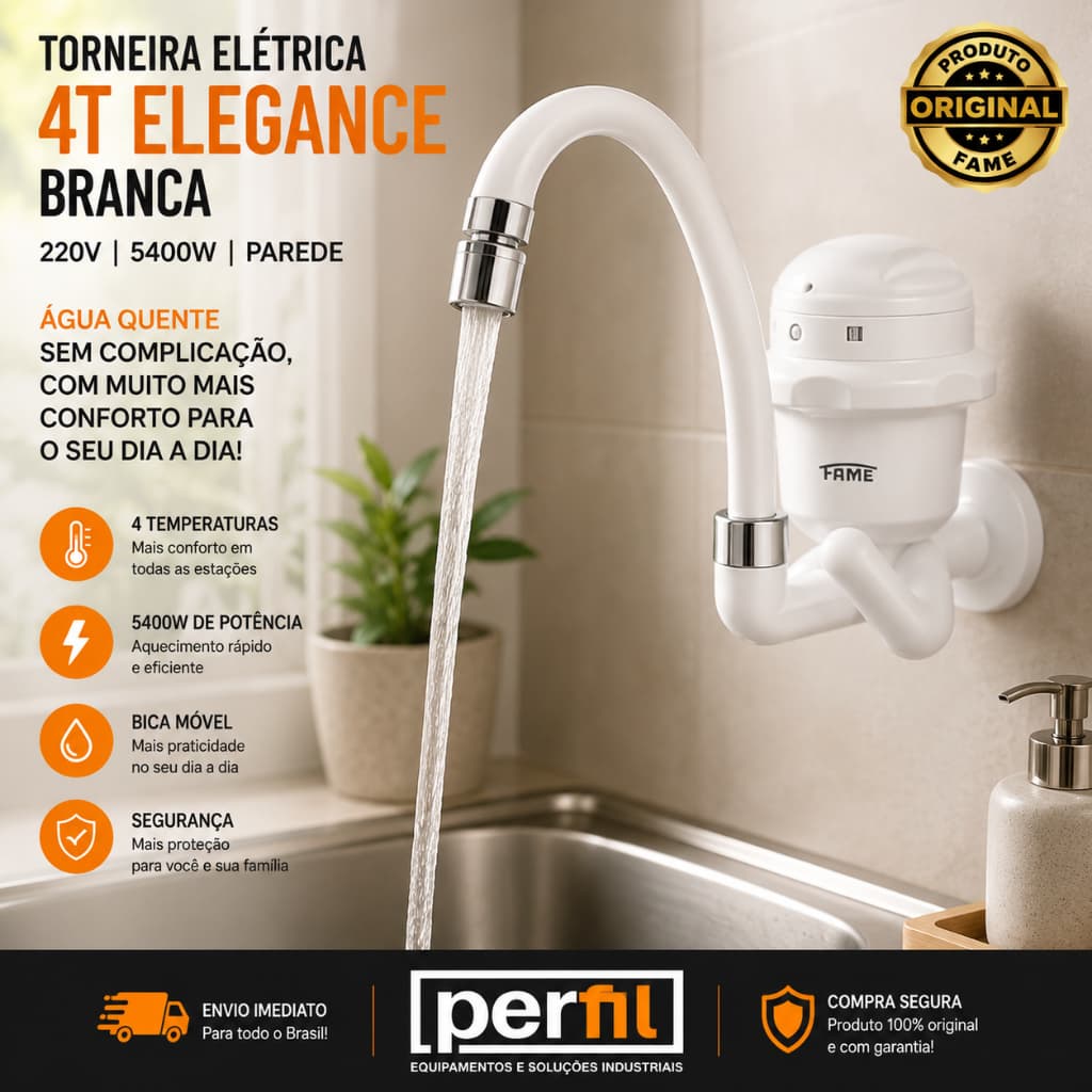 Torneira Cozinha 220V 5400W Elétrica Torneira de pia de cozinha Processador Quente Torneira fame