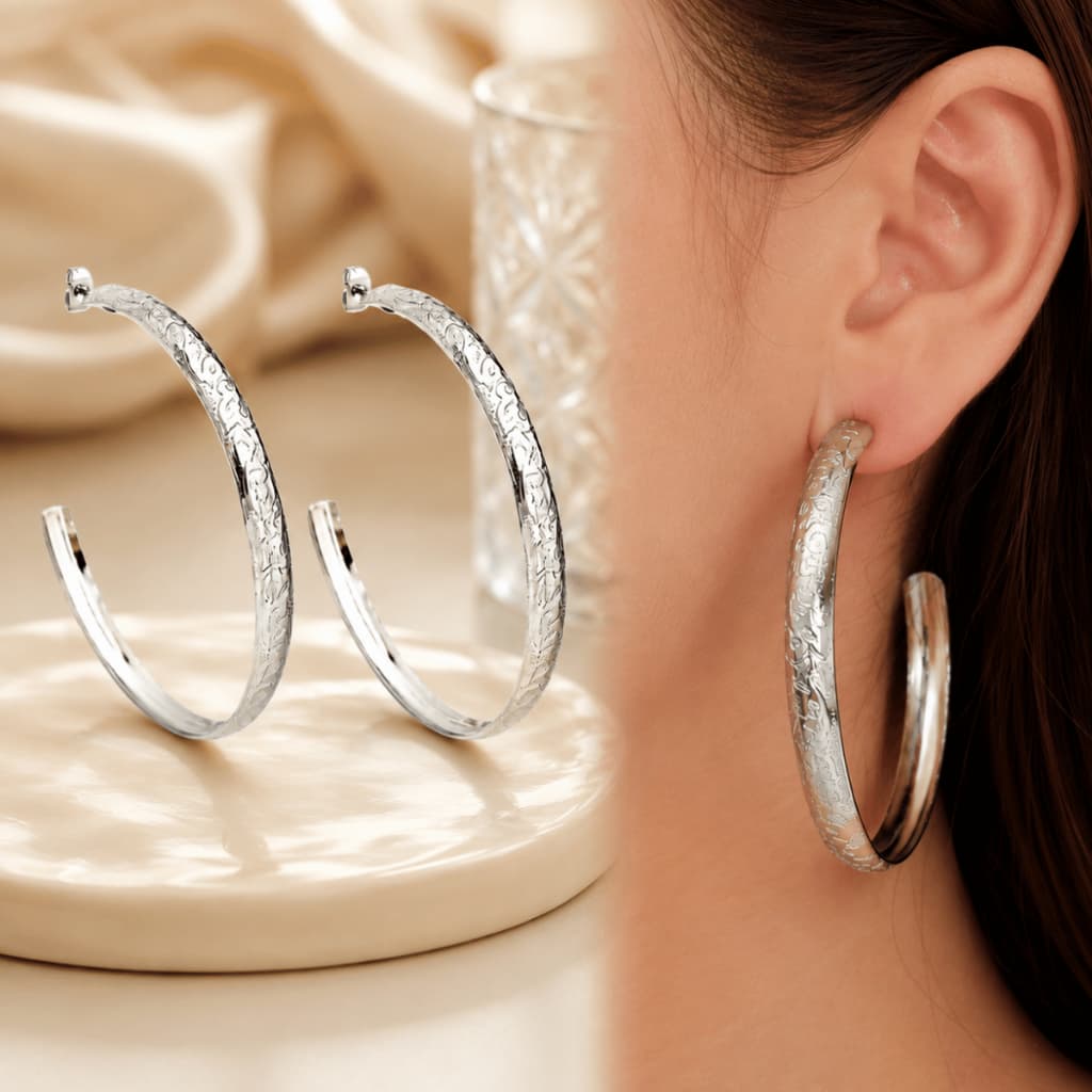 Brinco Argola Grande em Aço Cirúrgico Inoxidável Antialérgico Feminino Moda