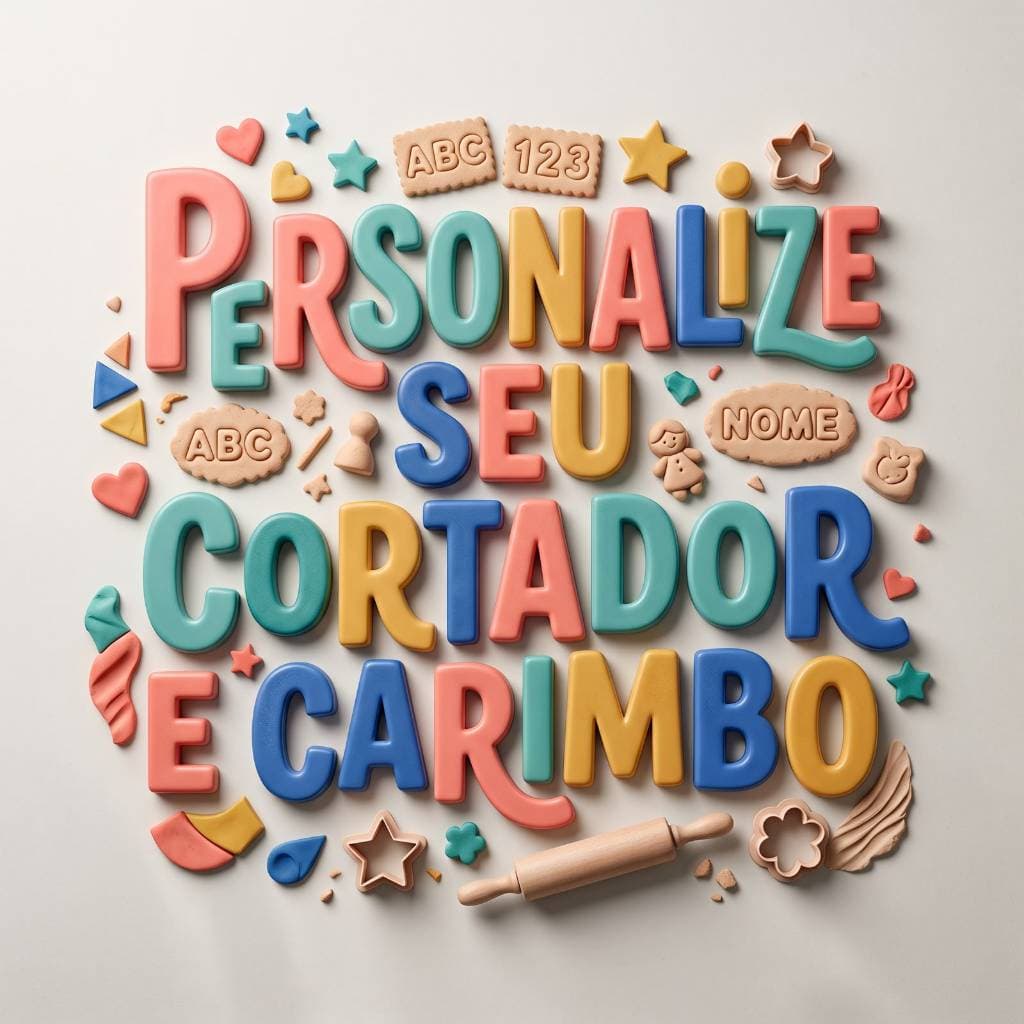 Cortador + Carimbo PERSONALIZADO | Kit de 20 a 50 peças | Para Biscoito, Massinha e Lembrancinhas