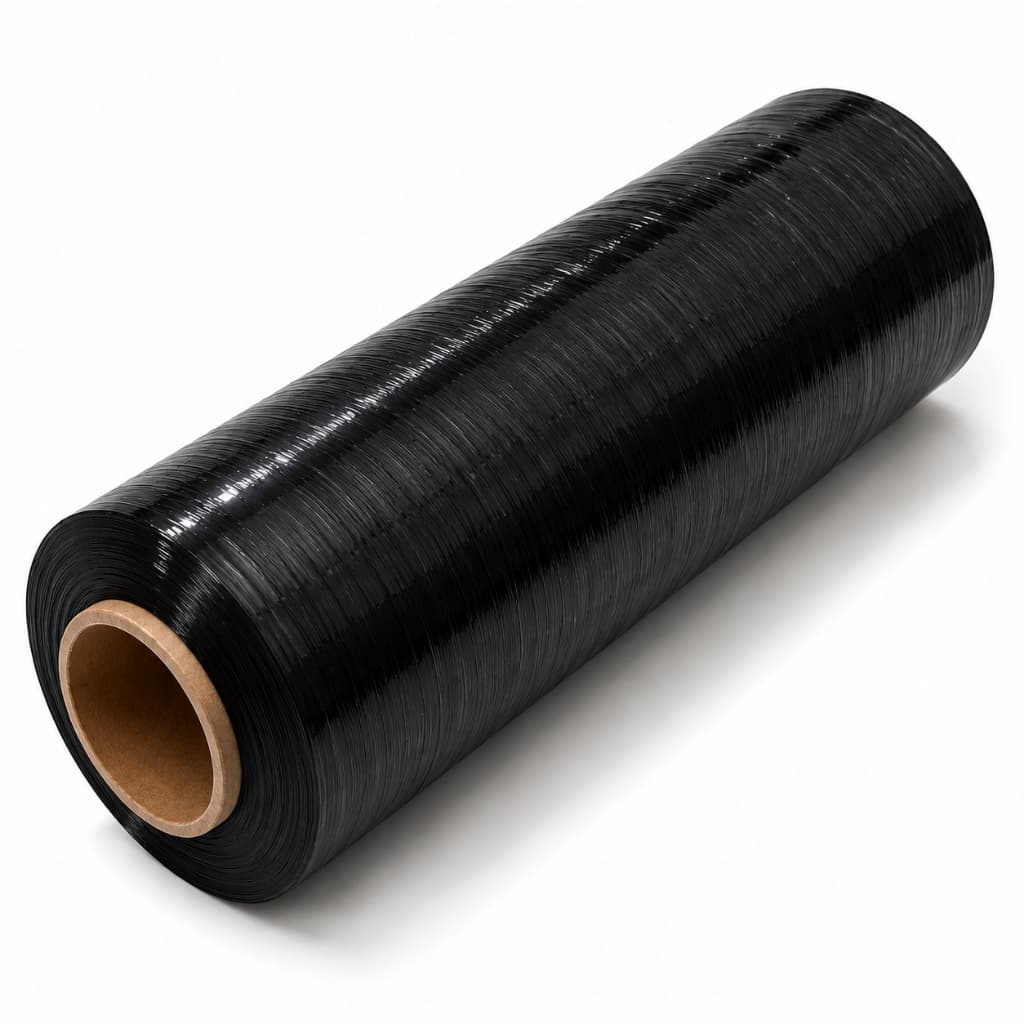 Bobina Filme Stretch Preto 50cm x 25µ 600 Metros 4Kg Paletização Embalagem E-commerce  Atacado NF