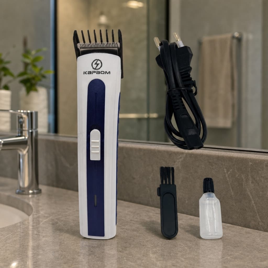 Máquina Corte Sem Fio Recarregável Cabelo Barba Bigode Aparador Portátil Leve Luz Indicadora.