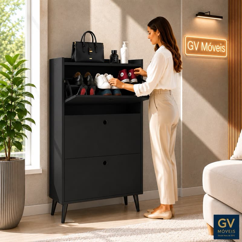 Organizador Multiuso Até 18 Pares de Calçados- Sapateira Inteligente, Ideal Quarto ou Closset 135 cm