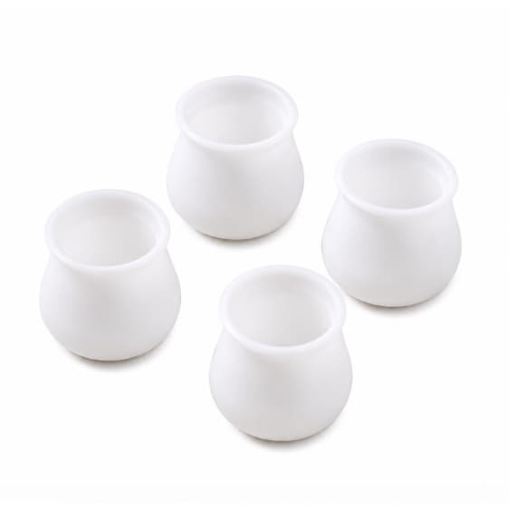 Kit Protetor de Pés para Cadeira Silicone Antiderrapante Redondo Não Risca Piso