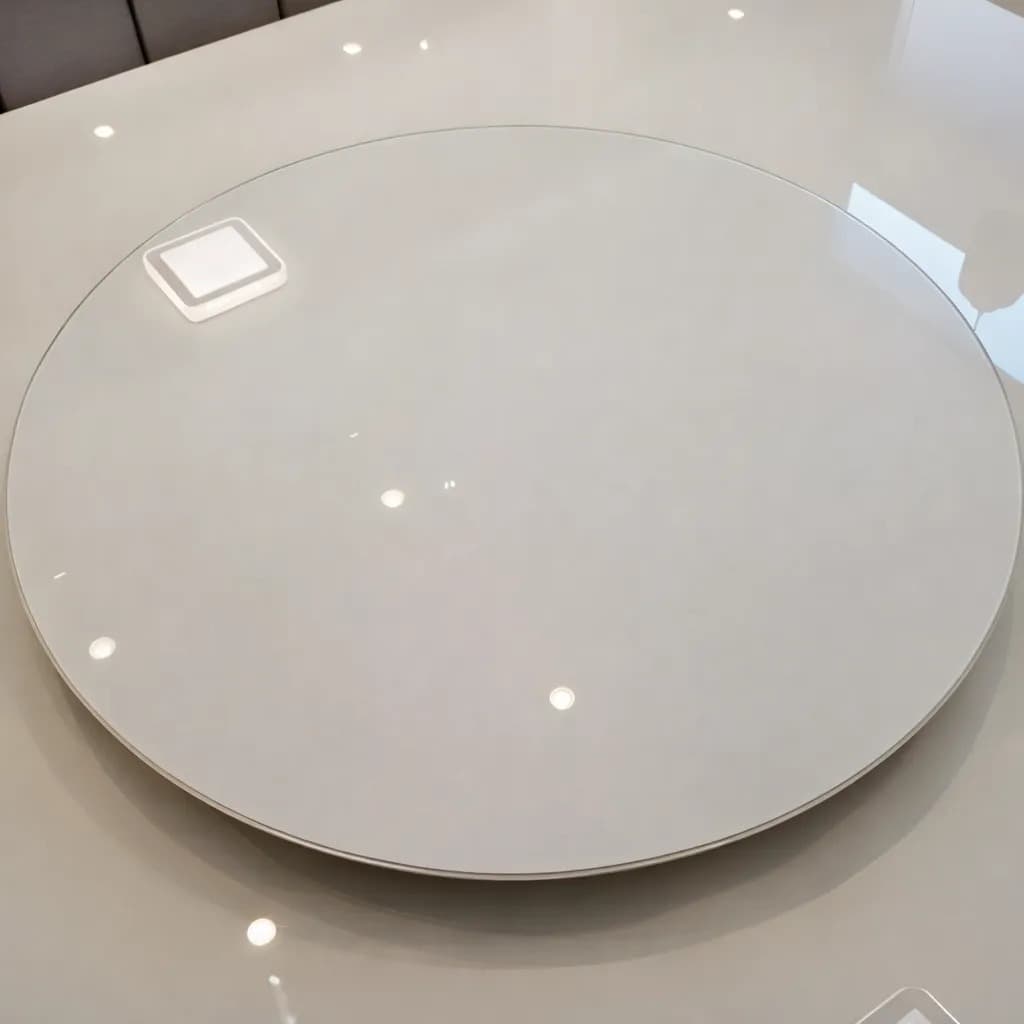 Prato Centro de mesa Giratório 50 cm laqueado off white com vidro