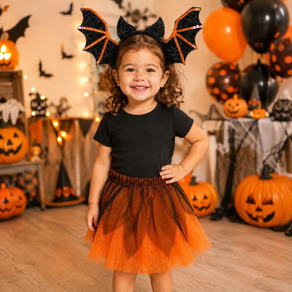 Fantasia Infantil Halloween Morceguinho Menina Bebê 2 a 4 anos