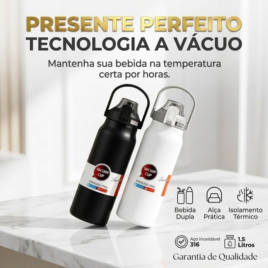 Caneca Garrafa Copo Térmica De Aço Inoxidável De Grande Capacidade De Qualidade Alimentar