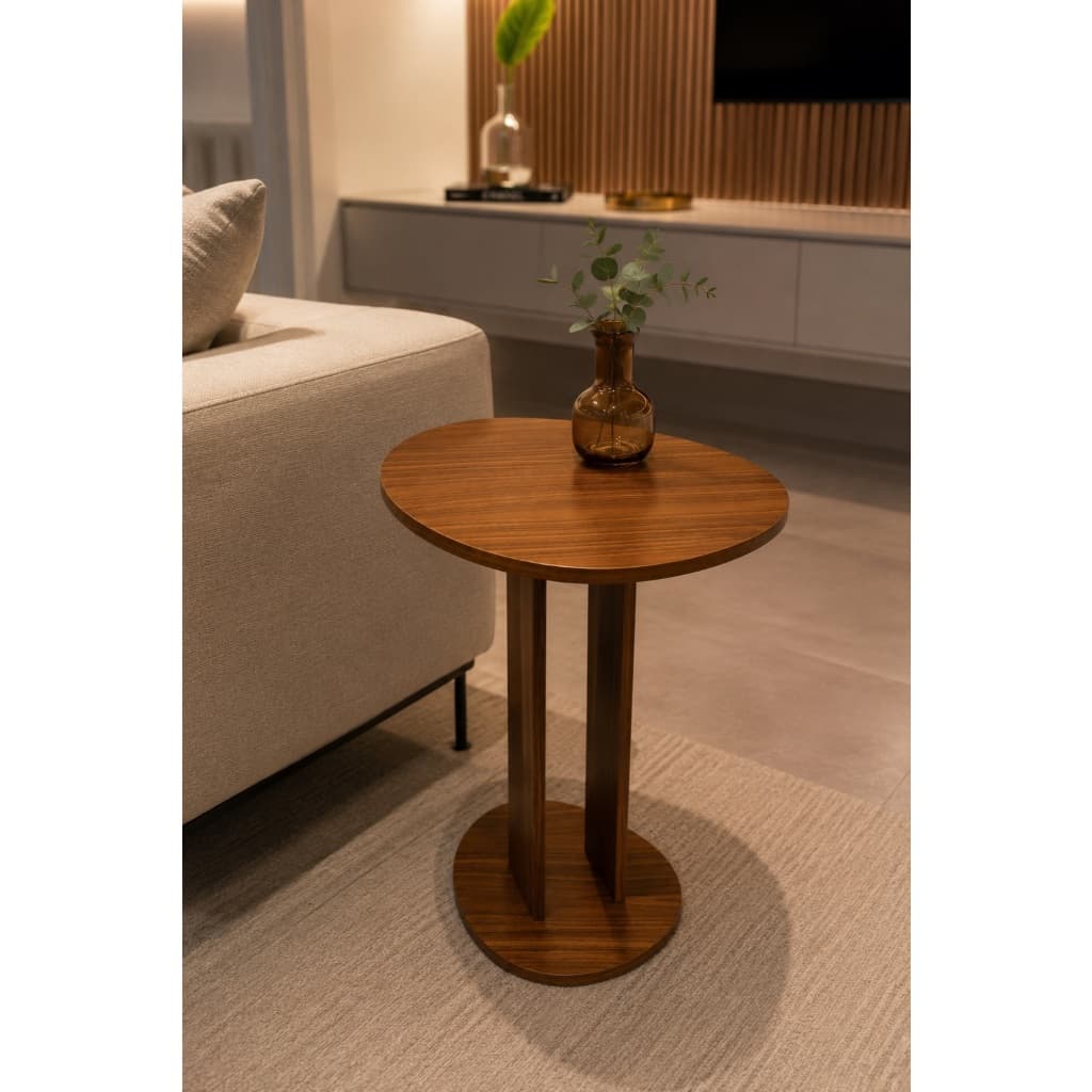 Mesa de Canto Aurora Sala Sofá Quarto Recepção Escritório 60cm Altura 60cm de Diâmetro