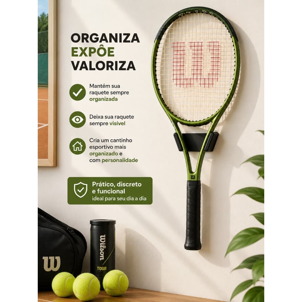 Suporte Para Raquete De Tênis Organizador Expositor Decoração Esportiva