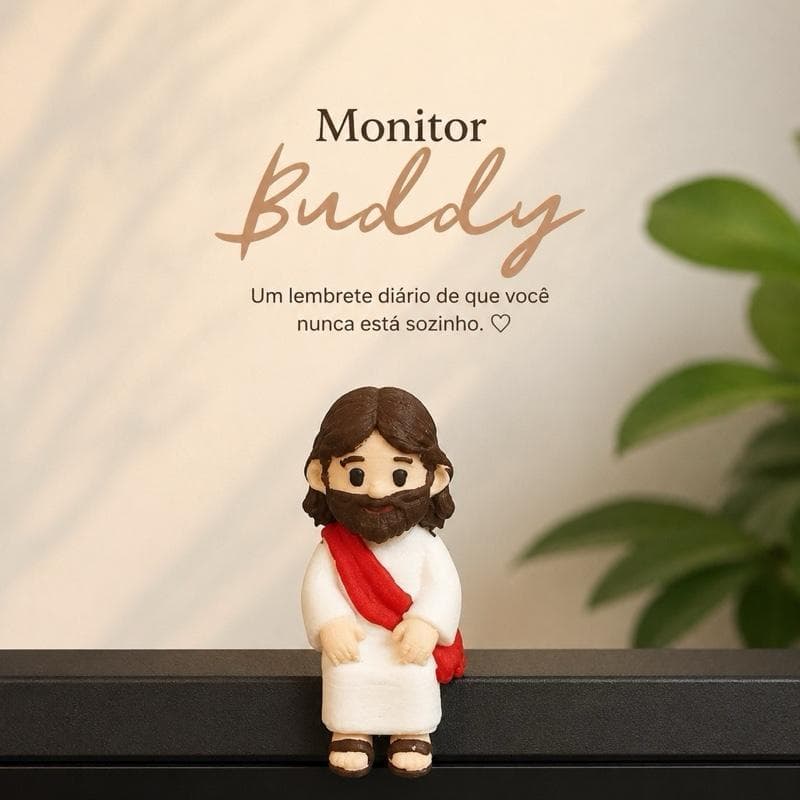 Mini Jesus - monitor Buddy - Um Lembrete Diário de que Você Nunca Está Sozinho Figura de Jesus para Decoração