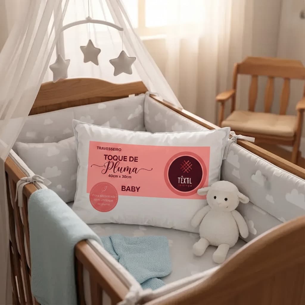 Travesseiro Infantil para Bebes com 200 Fios e Toque De Plumas