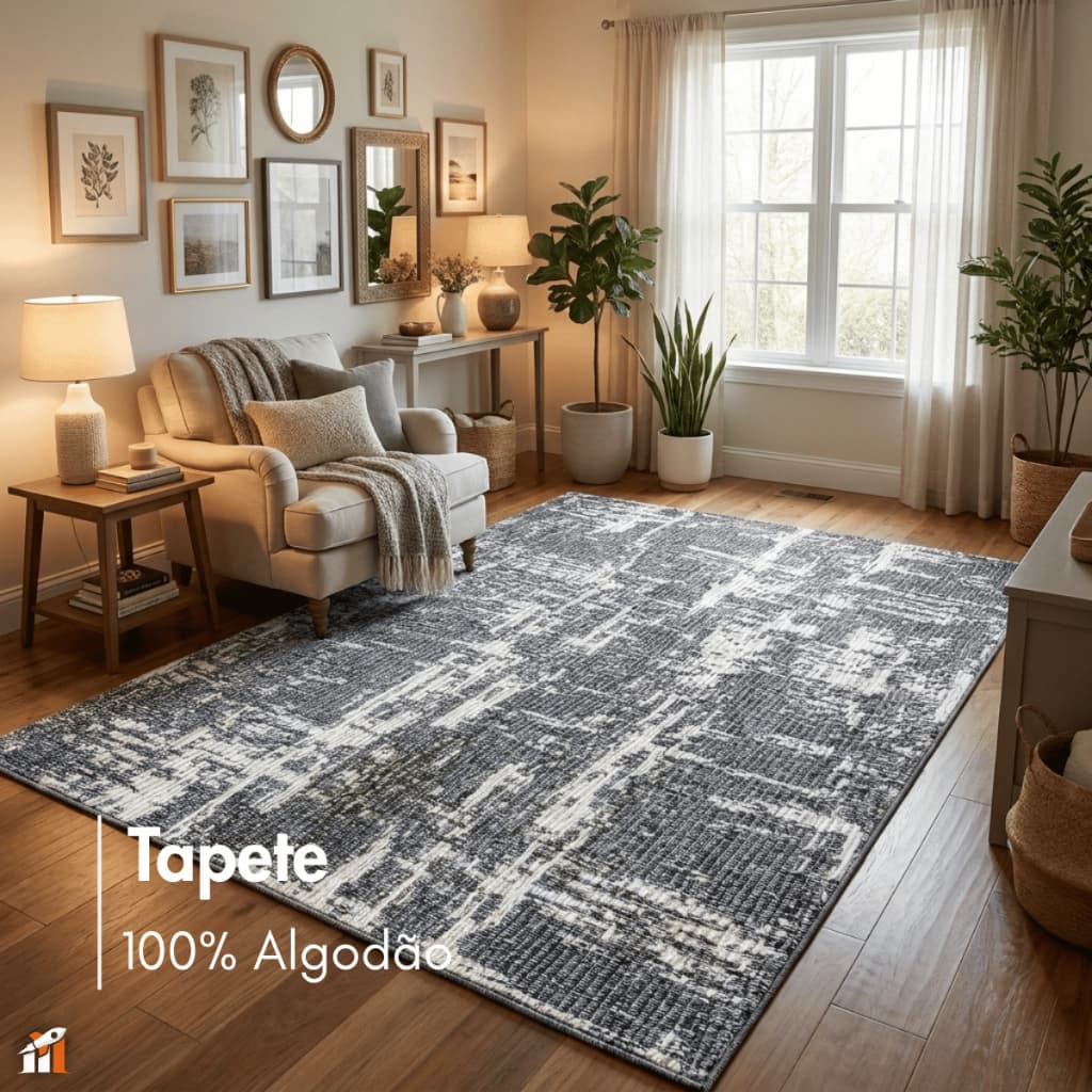 Tapete Premium 100% Algodão 2,00 x 1,50m para Sala Quarto Confortável e Decorativo