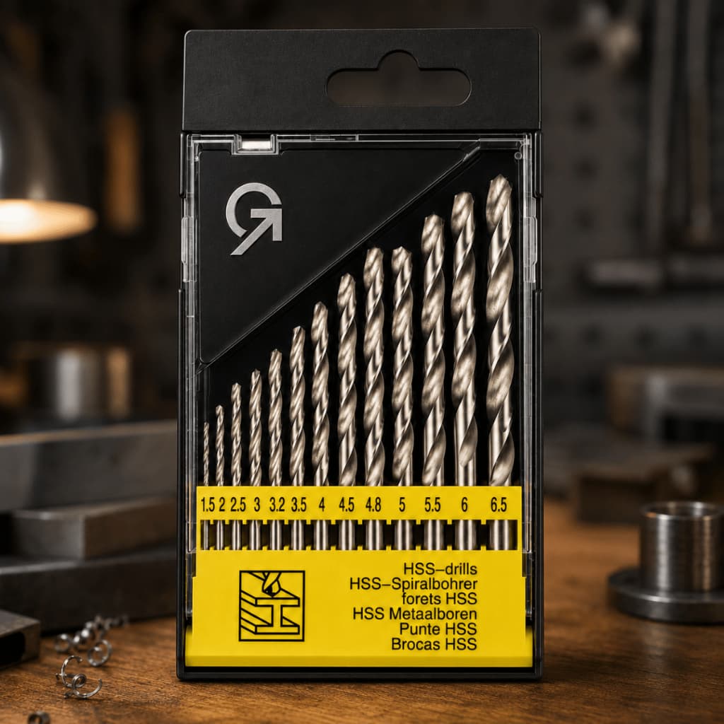Kit Jogo De Brocas Para Metais Aço Rápido 13 Peças 1,5 A 6,5mm Resistente Furadeira Forte HSS