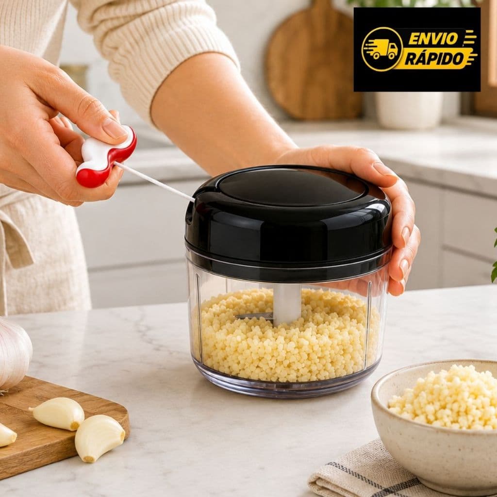 Mini Triturador Alho Manual Tempero Processador Legumes Aço Inox Cozinha