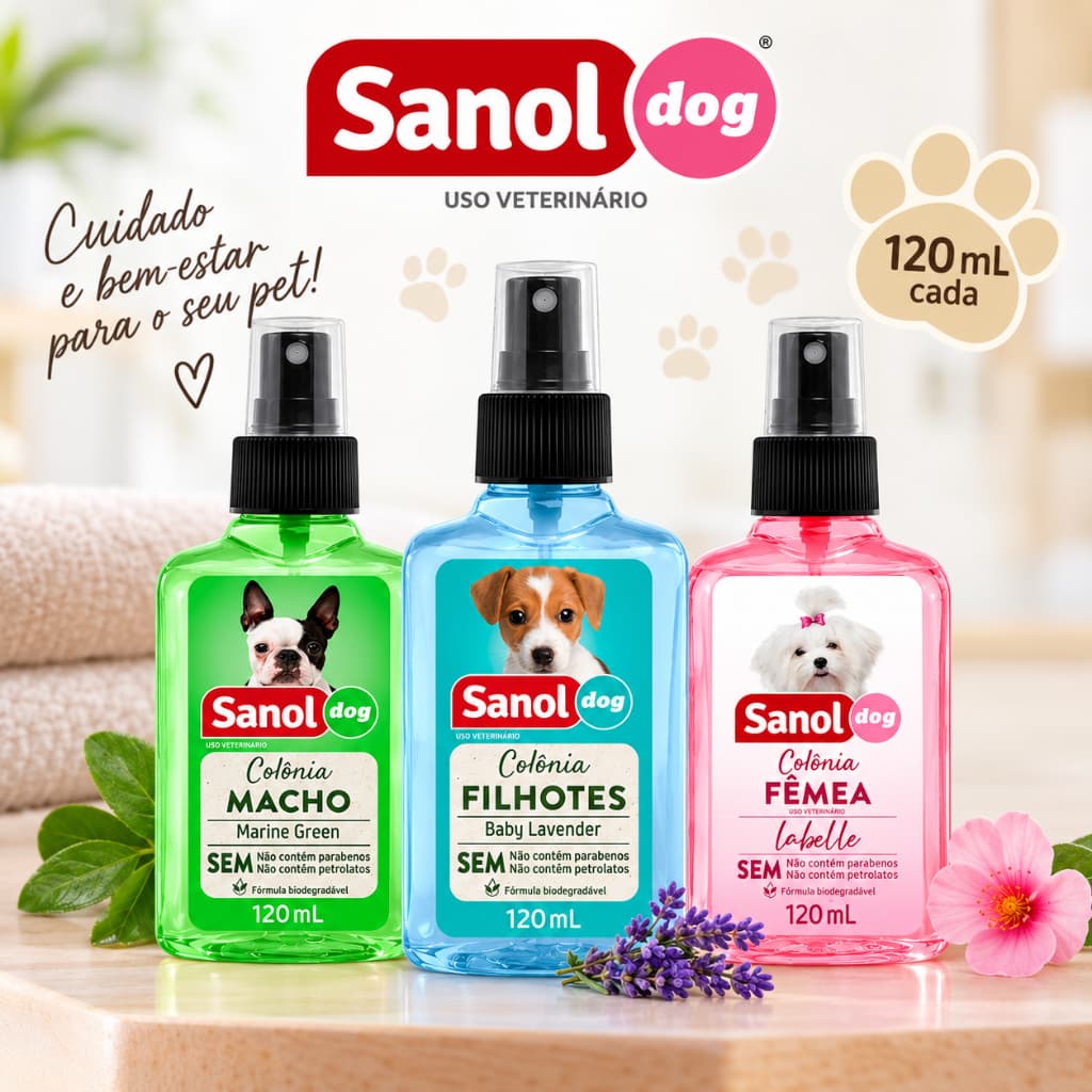 Colônia Sanol Dog Fêmea Labelle Macho Filhote 120ml