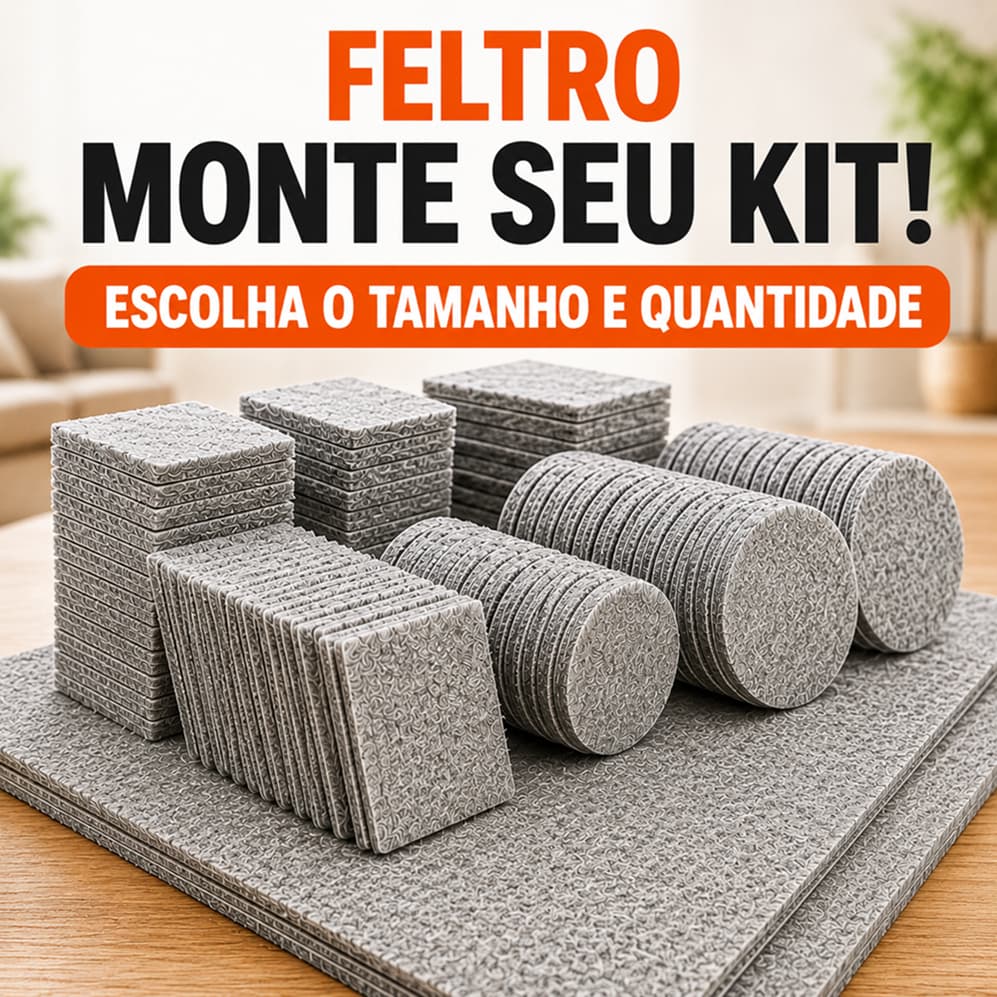 Feltro Auto Adesivo Protetor para Pé de Cadeira Mesa e Móveis