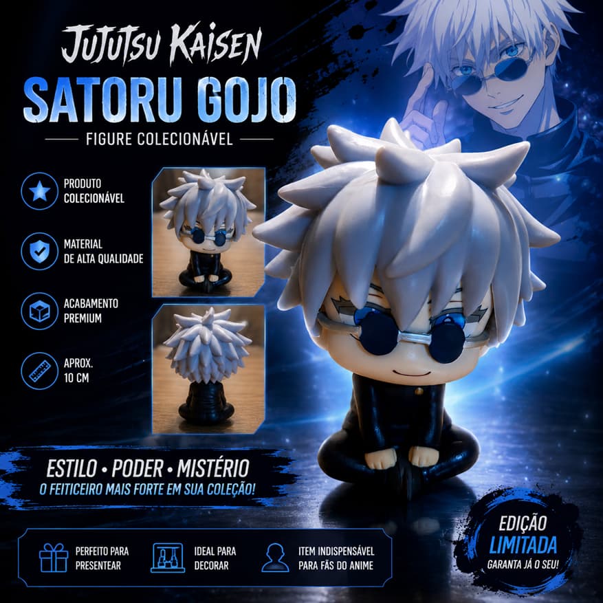 Figure Satoru Gojo - Anime Jujutsu Kaizen - 10cm - Colecionável