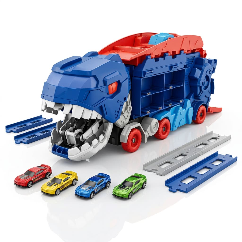 Carro Dinossauro Transformavel Pista Multifuncoes Miniaturas Liga Metal Crianças