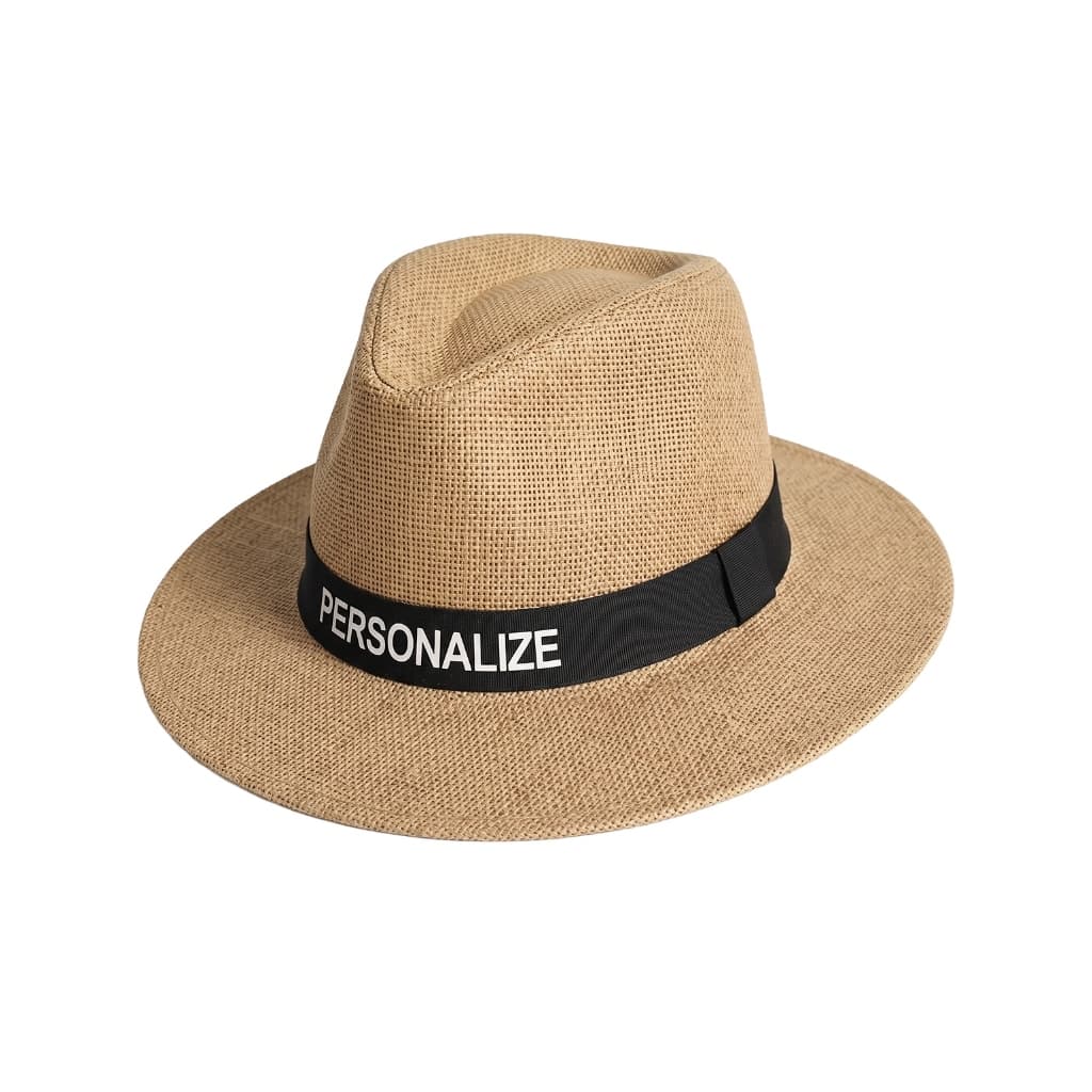 Chapéu Personalizado Panamá Aba Larga Seu Logo Marca Nome Frase Brinde Presente Empresa Promoção