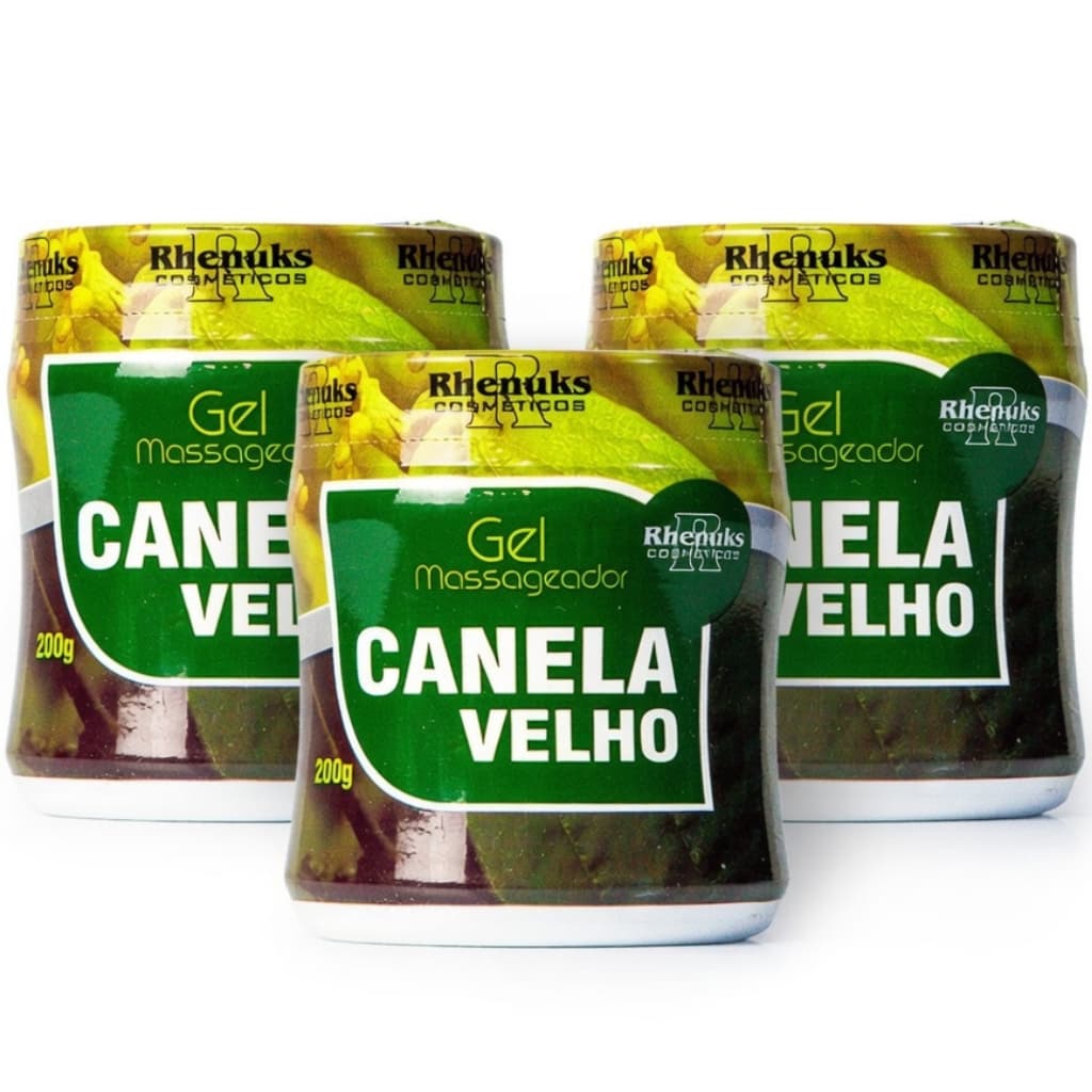 Kit 3 Gel Massageador Canela de Velho 200g Rhenuks Dores Musculares Articulações