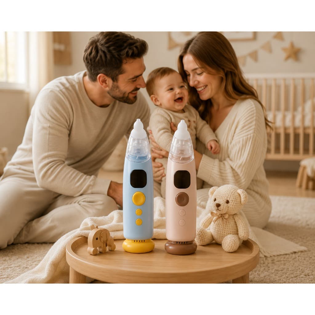Aspirador Nasal Elétrico Infantil para Bebê USB com LED – 9 Níveis de Sucção e Música
