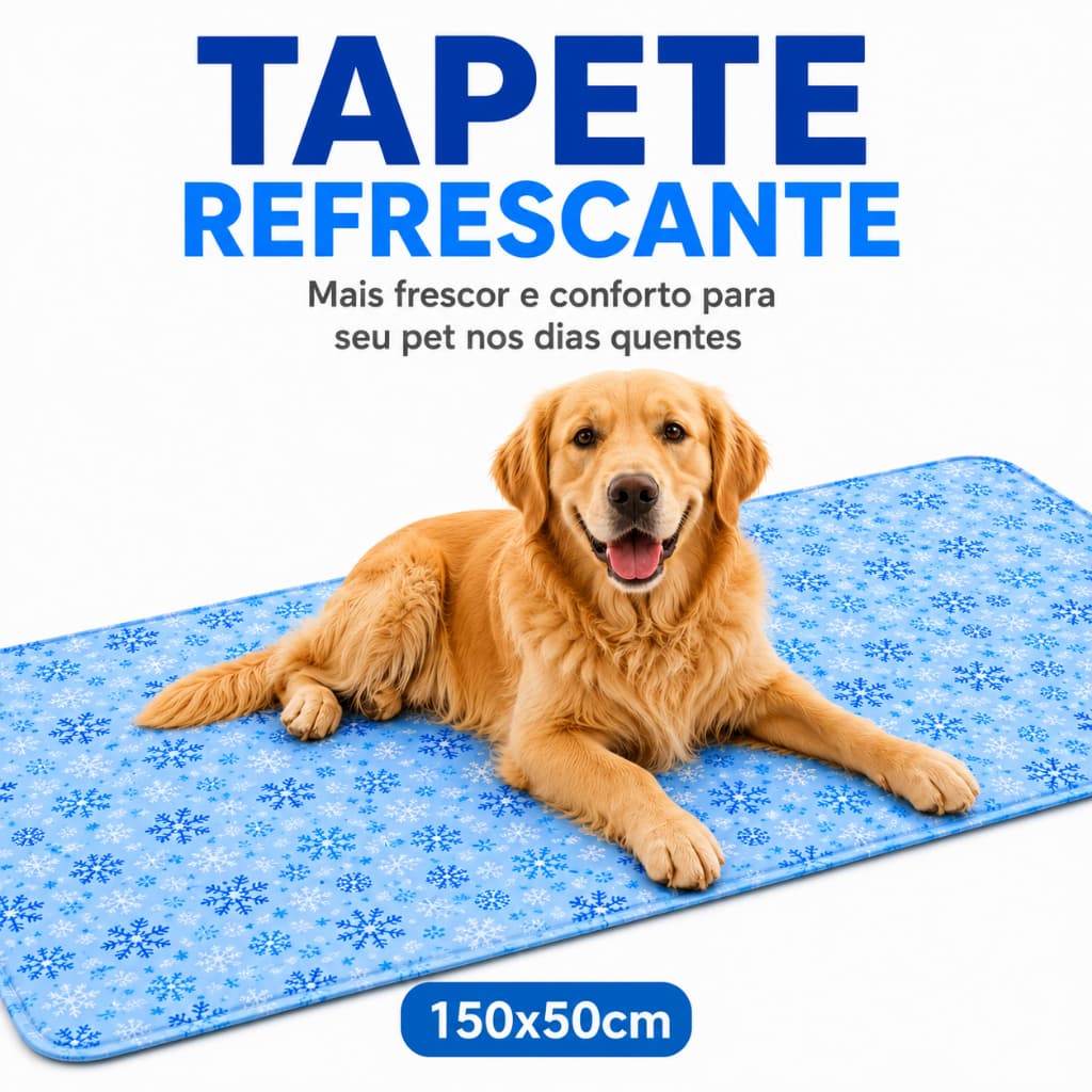 Tapete Colchonete Refrescante Gelado 150cm X 50cm Caes / Gatos Com gel Multiuso