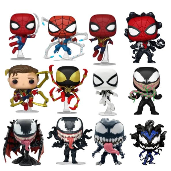 Boneco Colecionável Spider-Man e Vilões COM CAIXA Personalizada, Spider-Man, Homem-Aranha, Venom, Simbiontes, Miles