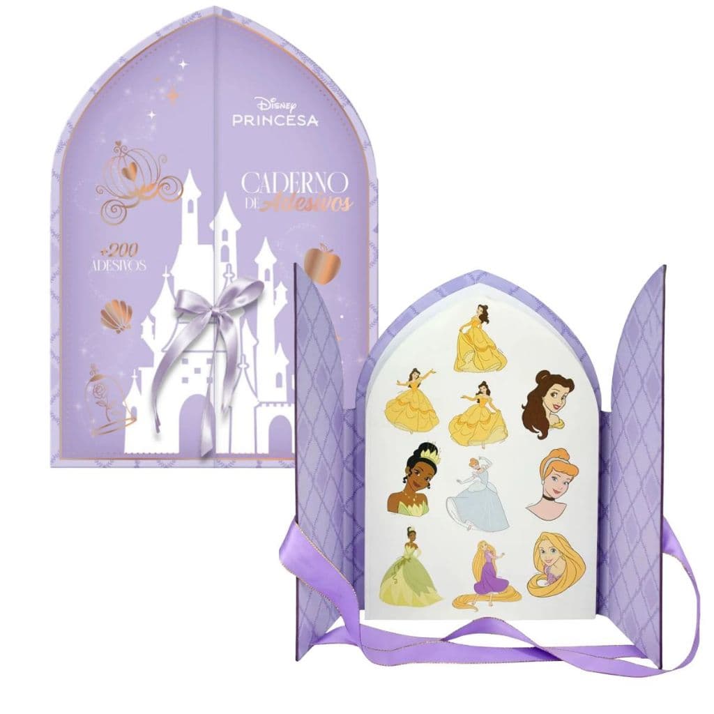 Caderno de Adesivos Disney Princesas +200 Adesivos