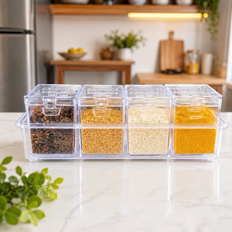 Porta temperos/condimentos Kit 4 Potes 200ml / organizador de cozinha