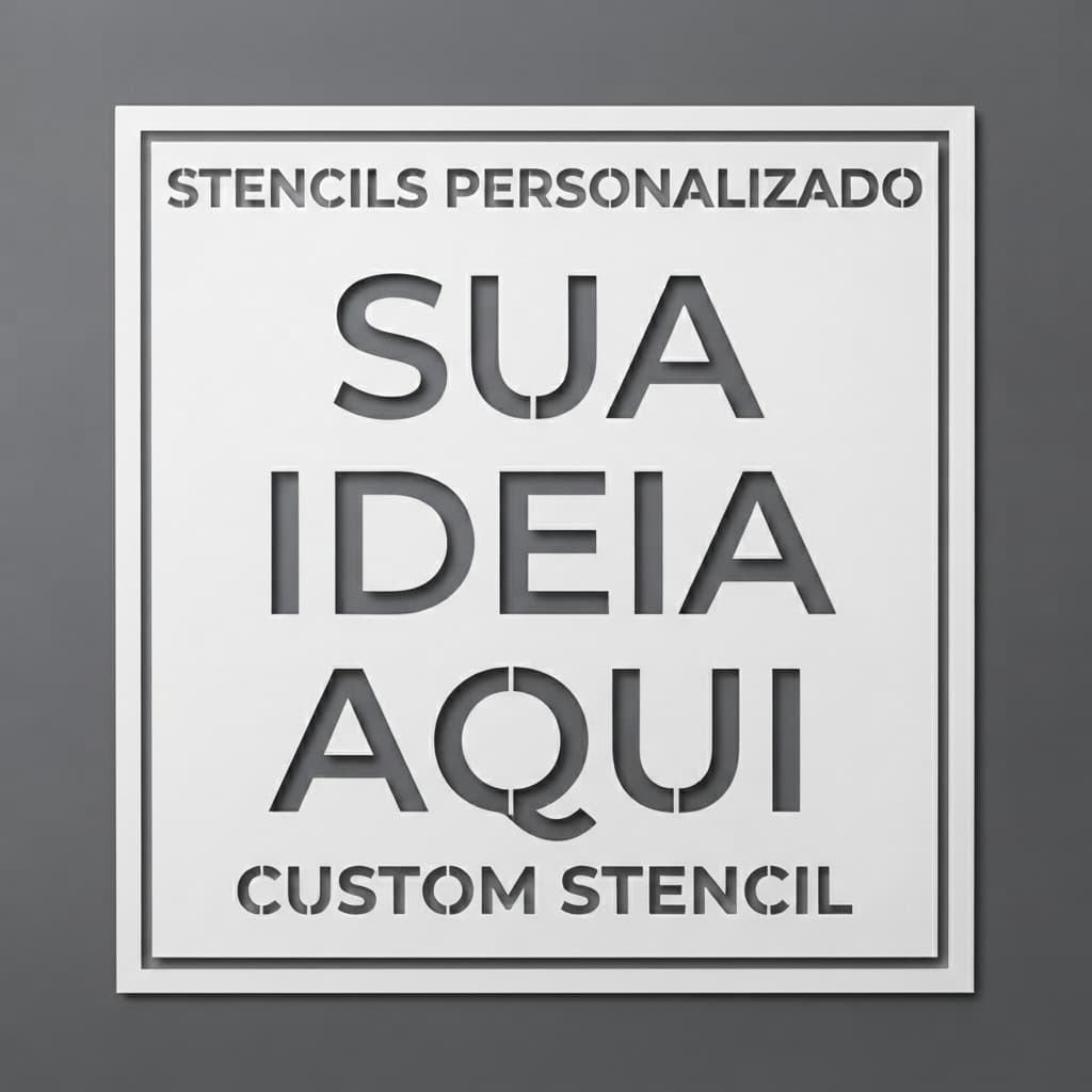 Estêncil Personalizado com Nome, Logo, Desenho e Imagem para Pintura Artesanato Parede Tecido Madeira Diversos Tamanhos