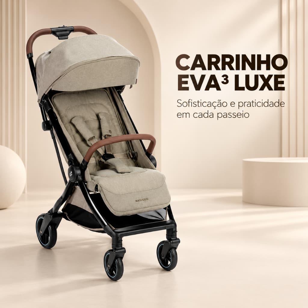 Carrinho de bebê Eva³ Luxe Twillic Truffle Maxi Cosi
