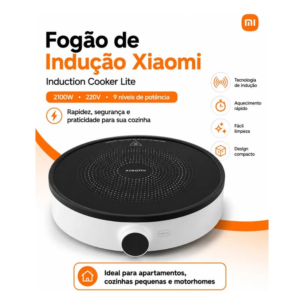 Fogão Indução Xiaomi 2100w 1 Boca 220v Original
