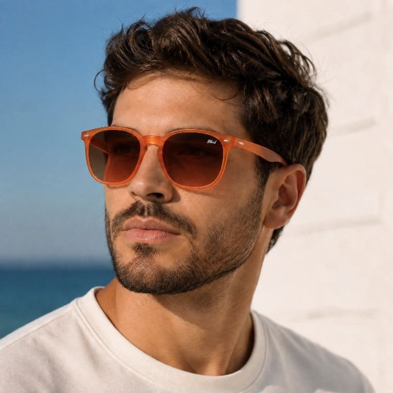 Blend Óculos de sol Masculino Hexagonal Lentes com proteção uv400 varias cores acompanha Flanela e Estojo