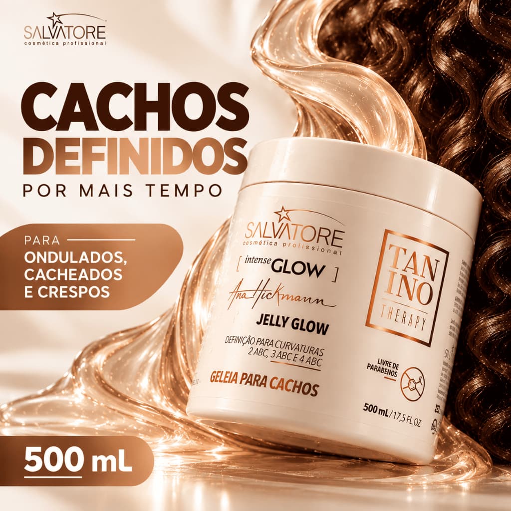 Geleia Gelatina Ativadora de Cachos Alta Fixação Salvatore Jelly Glow Profissional