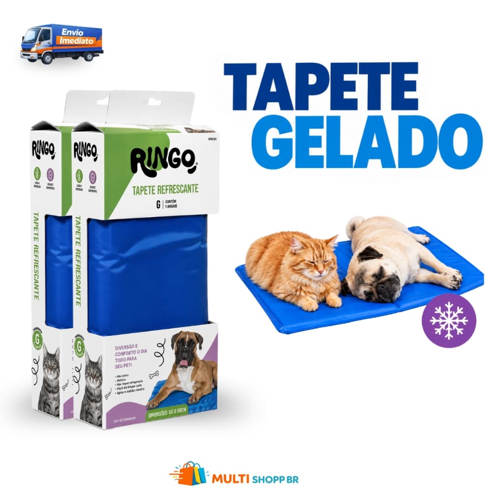 Tapete Gelado Refrescante para Pets Anti Calor Não Tóxico Antialérgico Imediato Ringo Napi