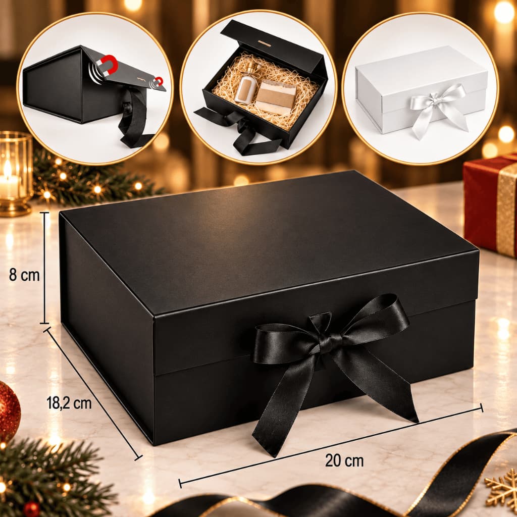 Kit 10 Caixa Presente Magnética premium Cartonada Rígida com Ímã 20x18x8