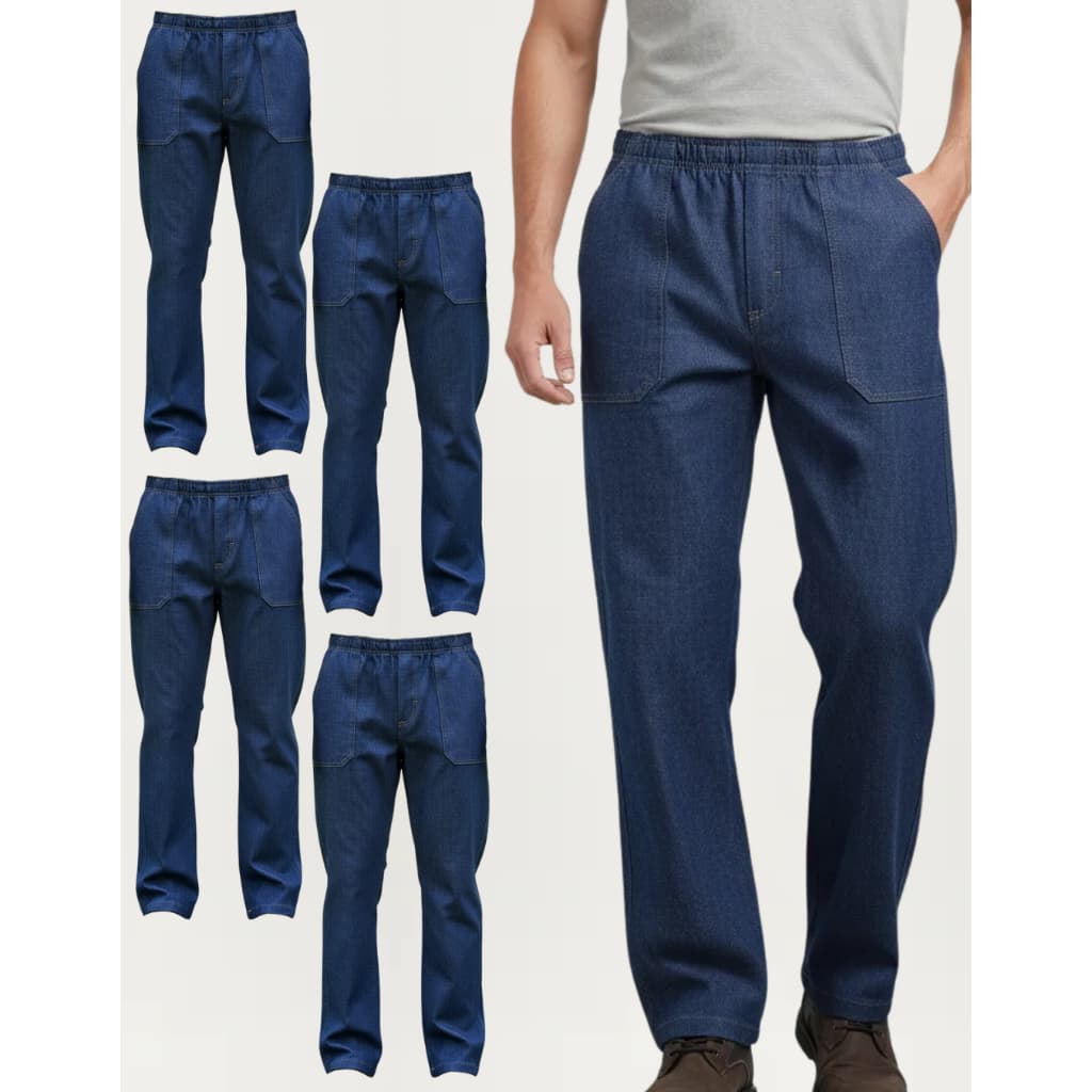 Kit 4 Calças Jeans Grosso Trabalho Pesado Uniforme Reforçada Básica Muito Resistente Obra Manutenção