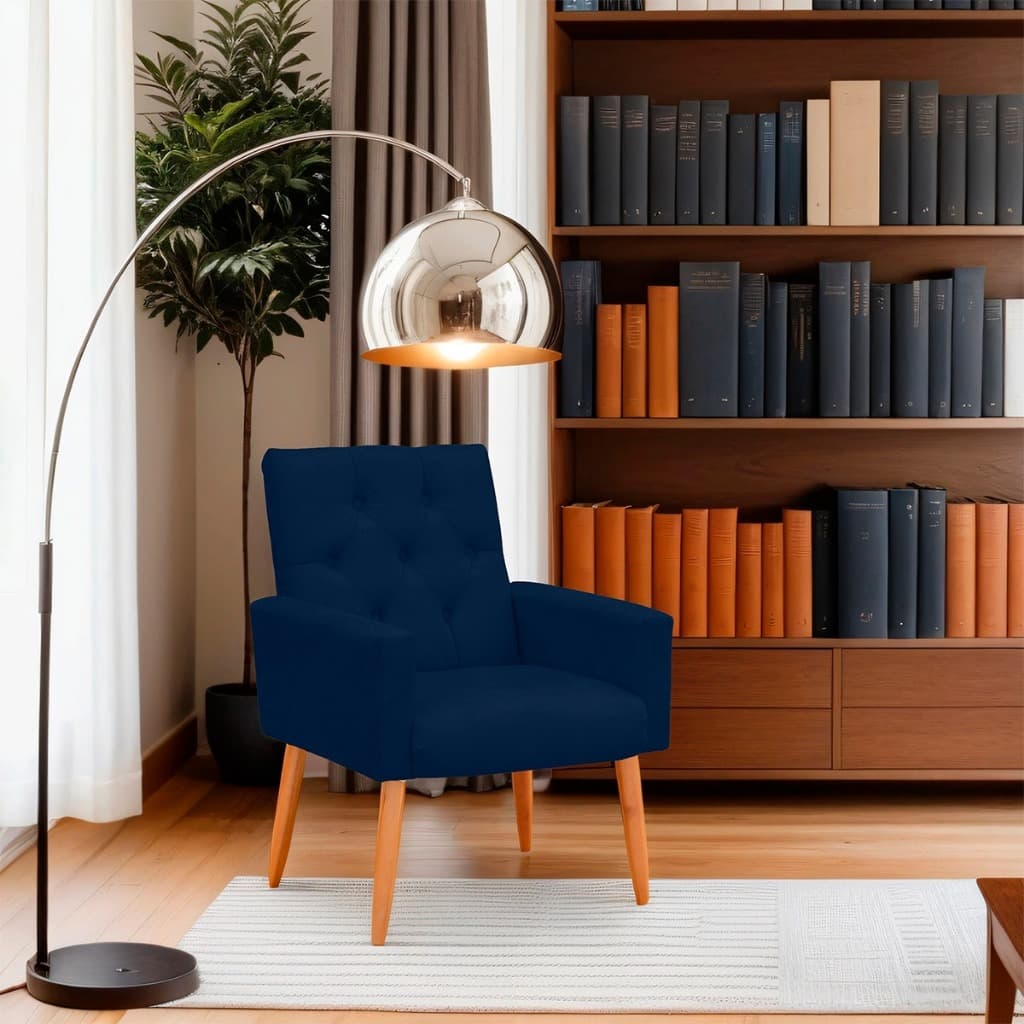 Poltrona Para Sala Ísis AdsDecor - Azul Marinho