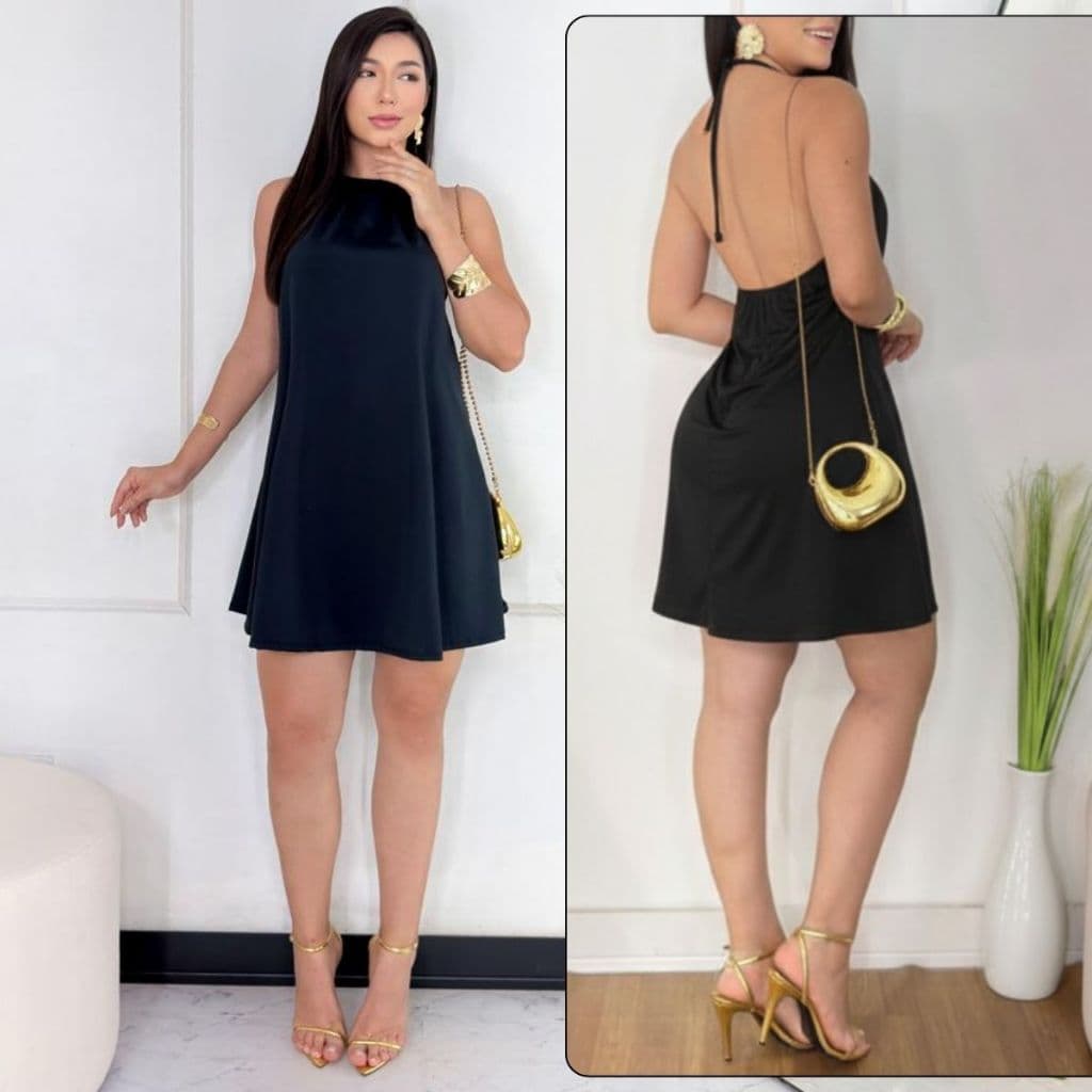Vestido Feminino Curto Malha Fluity Premium Soltinho Amarração Cordinha Com Bojo Chic Versátil Fresquinho Casual