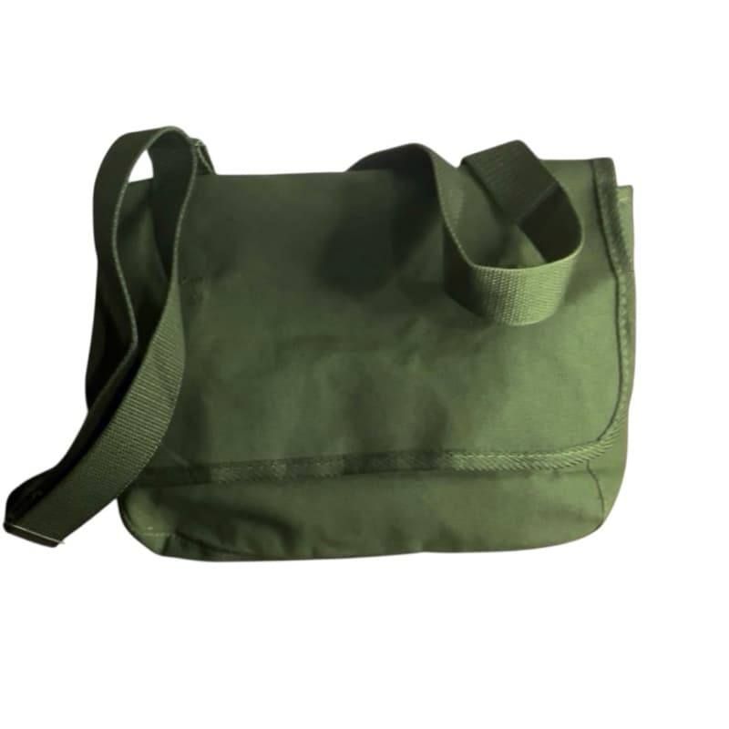 bolsa em lona estilo militar verde alça transversal estilo casual