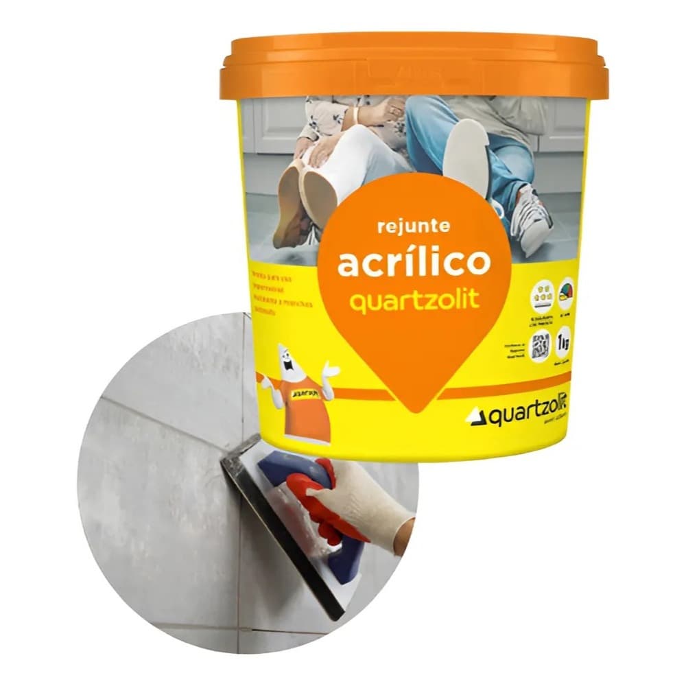 Rejunte Acrílico Branco 1kg Para Piso e Azulejo Impermeável Antimofo Alta Durabilidade Quartzolit