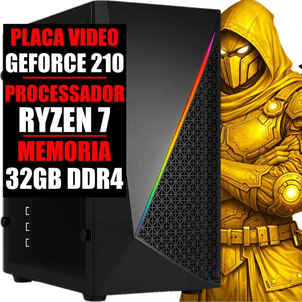 PC GAMER DDR4 RYZEN 7 3.7GHZ, GEFORCE 210, 32GB RAM, SSD 480GB