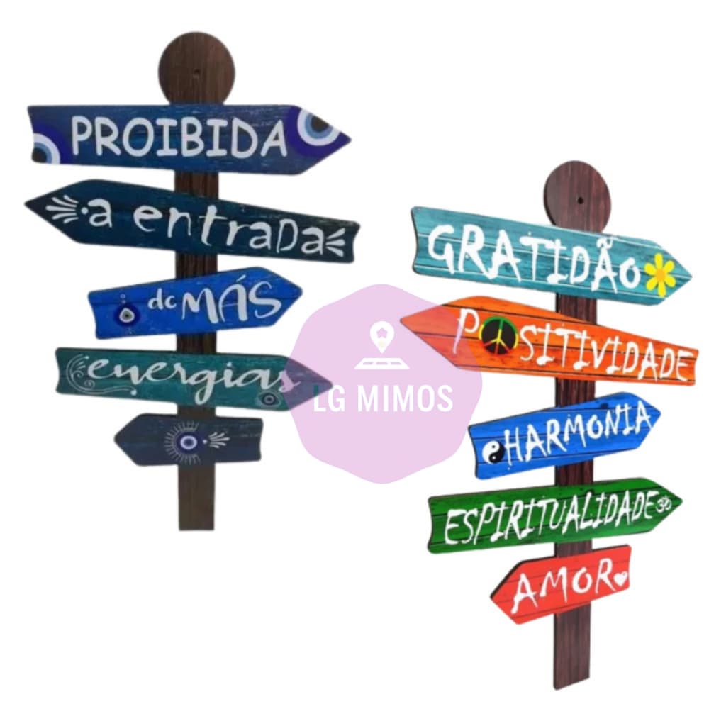 Placa Decorativa Setas Mensagens Positivas MDF Adesivado