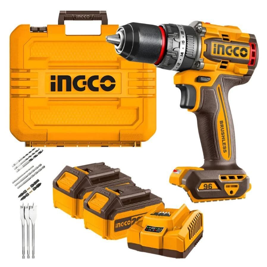 Parafusadeira Impacto Ingco 20v 96nm 1/2 2 X 4ah Laranja 127/220v 50hz/60hz
